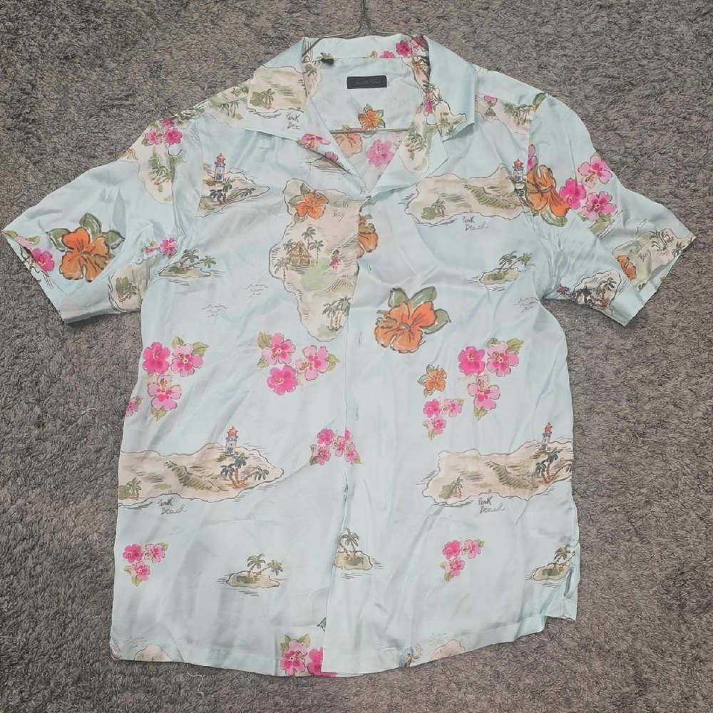 Saks Fifth Avenue Floral Island Print Shirt